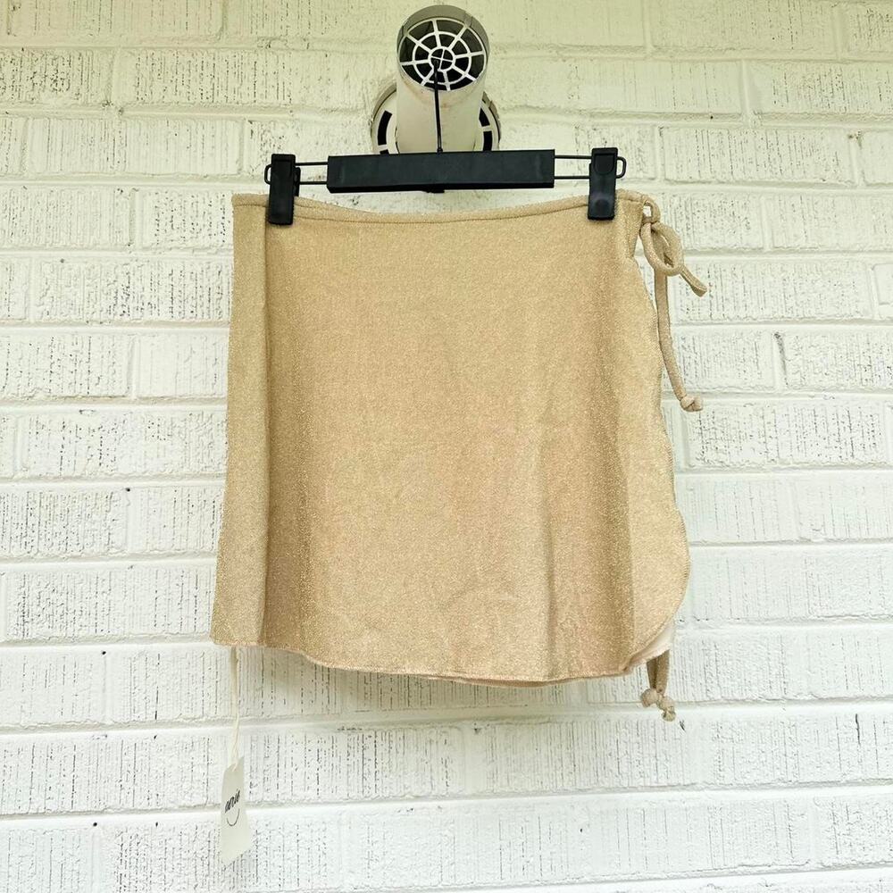 Aerie NWT Gold Shimmer Swim Skirt